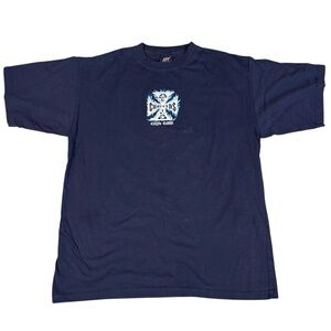 American Choppers Y2K Blue Flames Chopper Culture Double Sided T-Shirt Large